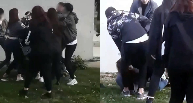 Bursa’da kızların sevgili kavgası kameralara yansıdı