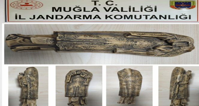 Tarihi heykeli satmak isterken yakalandı