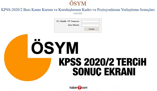 KPSS 2020/2 tercih sonuçları açıklandı? ÖSYM KPSS tercih sonuç sorgulama!