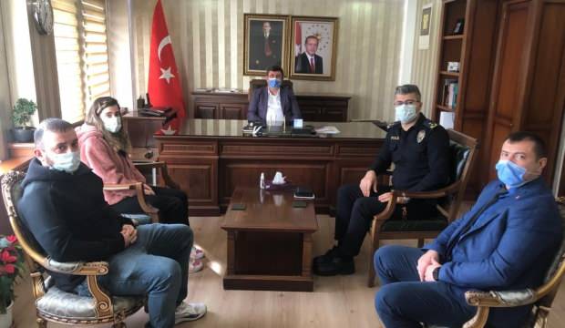Rehin alınan hemşireden, kendini kurtaran kahraman emniyet müdürüne teşekkür ziyareti
