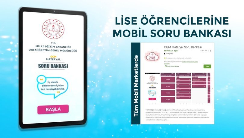 Lise öğrencileri için 15 bin soruluk mobil soru bankası