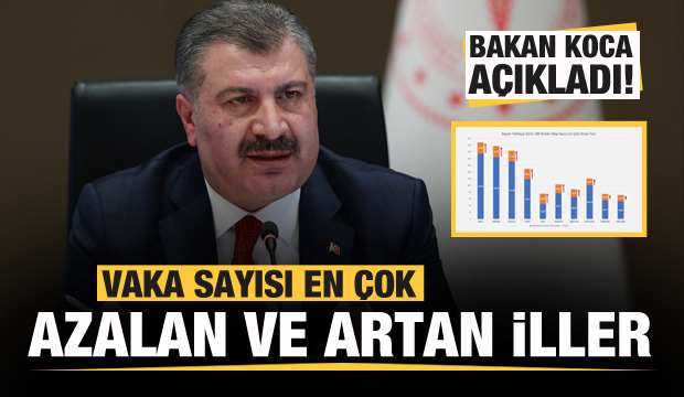 Son dakika: Bakan Koca, vaka sayısı en çok azalan ve artan illeri açıkladı