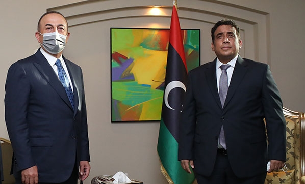 Çavuşoğlu, Libya Başkanlık Konseyi Başkanı Menfi tarafından kabul edildi