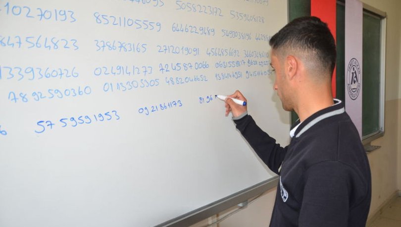 Pi sayısının virgülden sonraki 3 bin 600 basamağını ezberledi