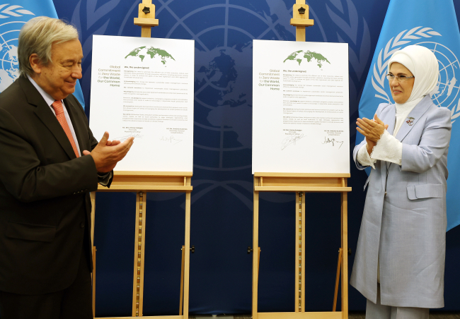Emine Erdoğan ve Guterres 'Sıfır Atık Projesi' için iyi niyet beyanı imzaladı